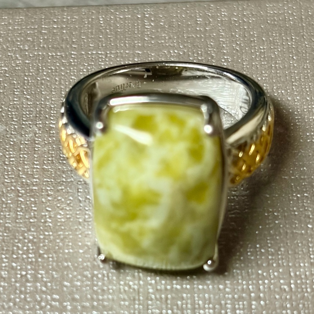 Connemara Marble Celtic Knot Work Ring, size 6
